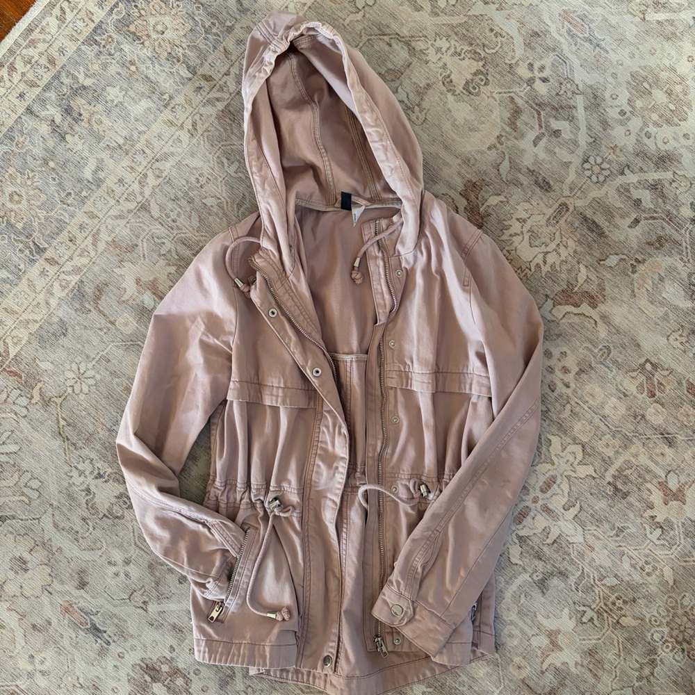 Women's Dusty Pink Hooded Utility Style Jacket